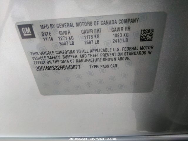 2G61M5S32H9143677 Cadillac XTS LUXURY