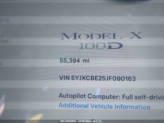 5YJXCBE25JF090163 Tesla Model X 100d/75d/p100d