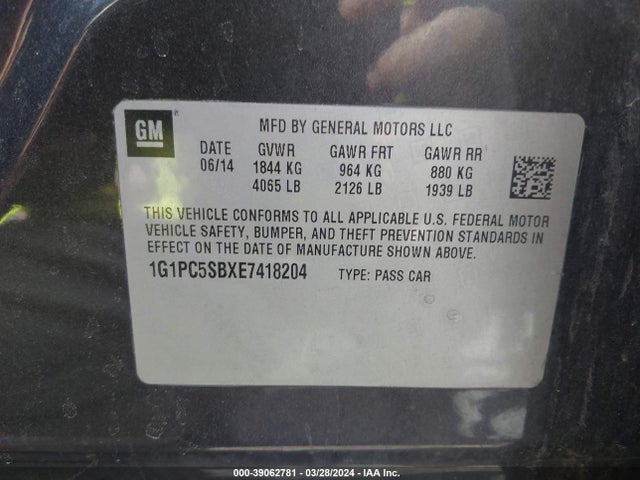 Chevrolet Cruze 1lt Auto 2014 1G1PC5SBXE7418204 Image 9