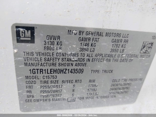 GMC SIERRA 1500 2017 1GTR1LEH0HZ143509 Image 9