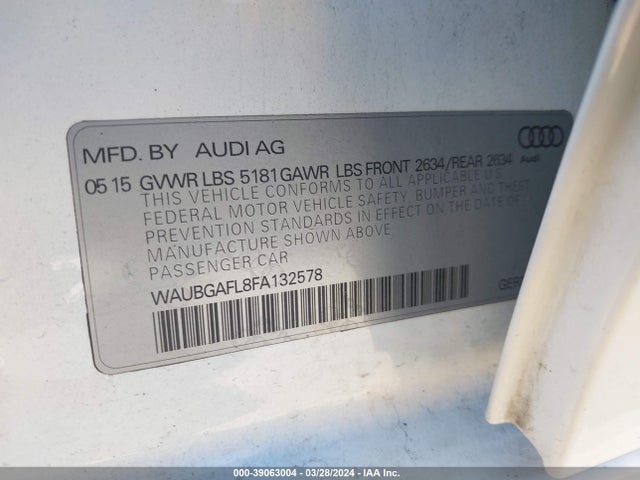 WAUBGAFL8FA132578 Audi S4 3.0t Premium Plus