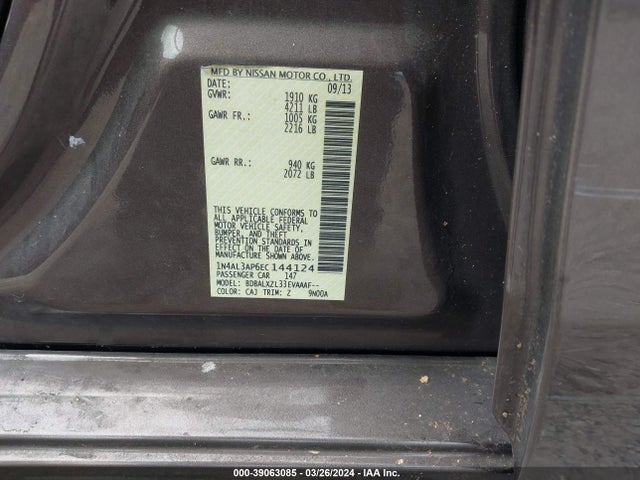 Nissan Altima 2.5 Sl 2014 1N4AL3AP6EC144124 Image 9