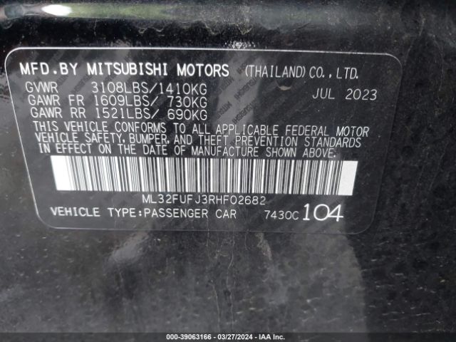ML32FUFJ3RHF02682 Mitsubishi Mirage G4 Es
