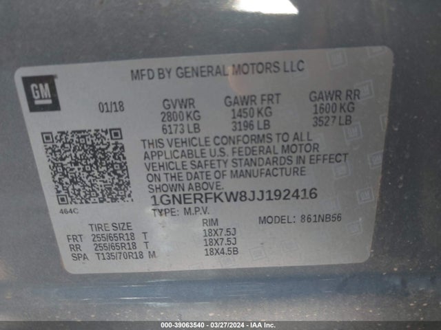 Chevrolet Traverse Ls 2018 1GNERFKW8JJ192416 Image 9