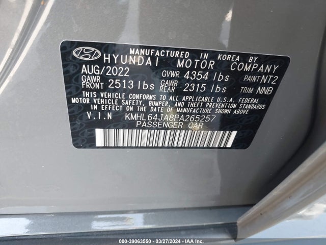 Hyundai SONATA SEL 2023 KMHL64JA8PA265257 Image 9