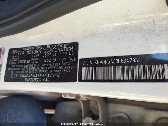 KIA RIO EX 2014 KNADN5A33E6347932 Image 8
