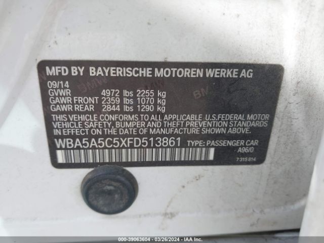 WBA5A5C5XFD513861 BMW 528I