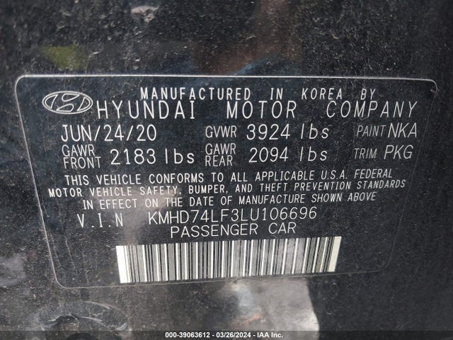 Hyundai mpi nu 2020 KMHD74LF3LU106696 Image 22