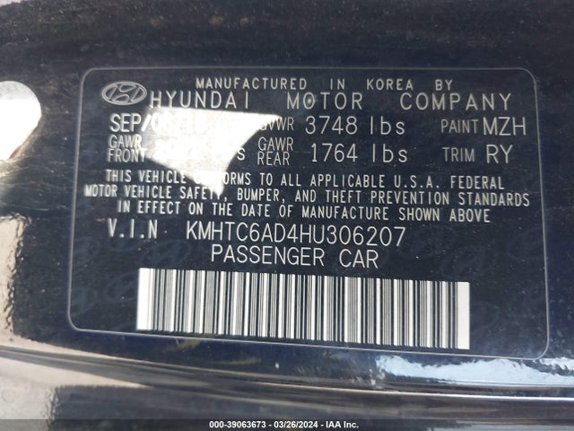 Hyundai Veloster 2017 KMHTC6AD4HU306207 Image 9