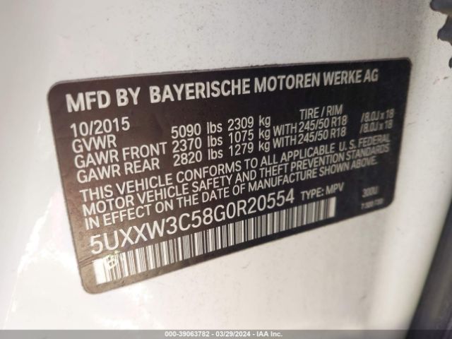5UXXW3C58G0R20554 BMW X4 Xdrive28i