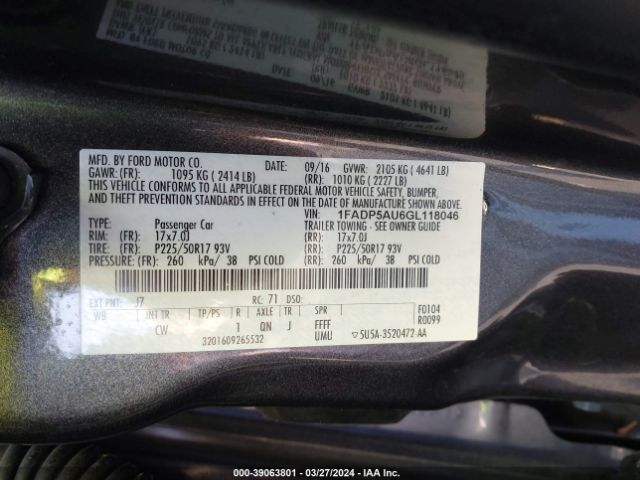 1FADP5AU6GL118046 Ford C-MAX SE