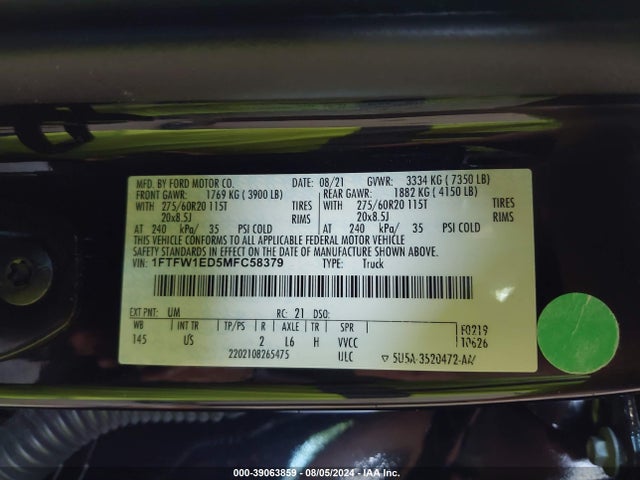 Ford F-150 Xlt 2021 1FTFW1ED5MFC58379 Image 9