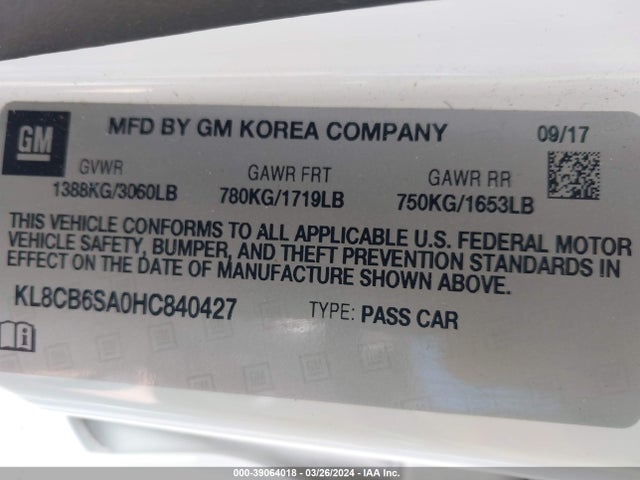 Chevrolet Spark Ls Cvt 2017 KL8CB6SA0HC840427 Image 9
