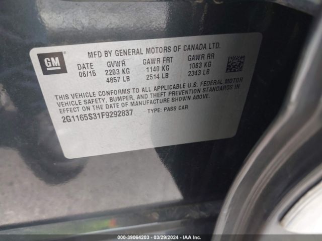 2G1165S31F9292837 Chevrolet IMPALA 2LZ