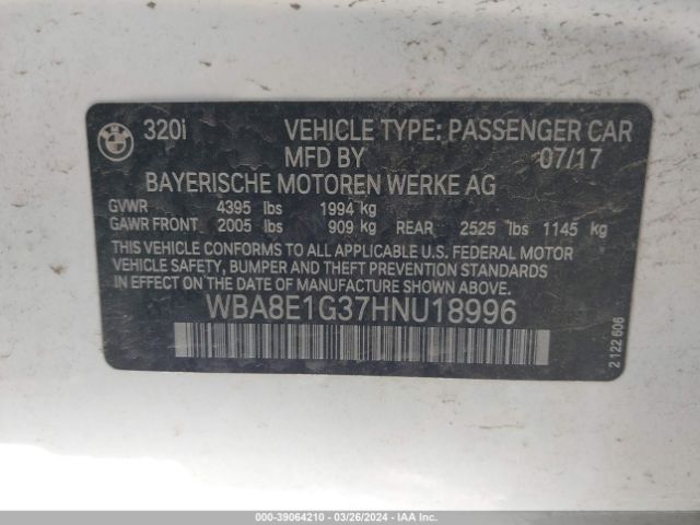 WBA8E1G37HNU18996 BMW 320i