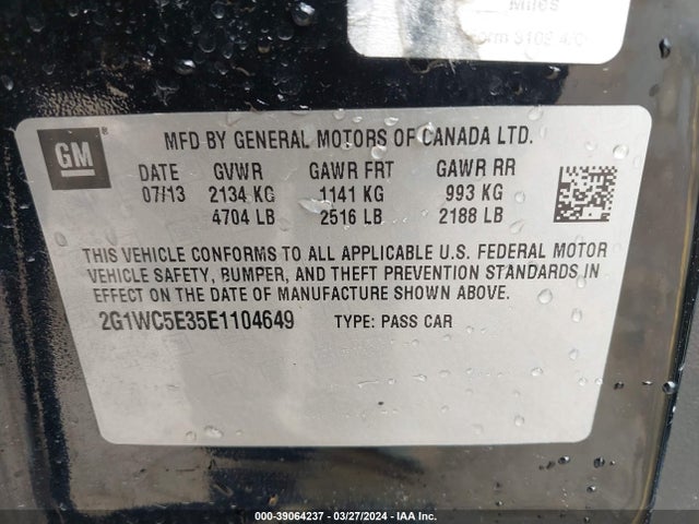 Chevrolet Impala Limited Ltz 2014 2G1WC5E35E1104649 Image 9