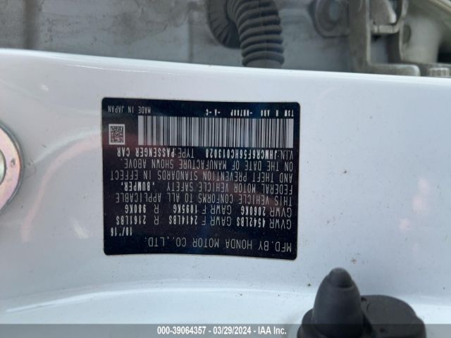 JHMCR6F56HC013028 Honda Accord Hybrid Ex-l