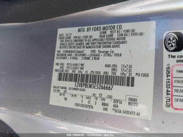 Ford Mustang V6 2014 1ZVBP8EM5E5266667 Image 9