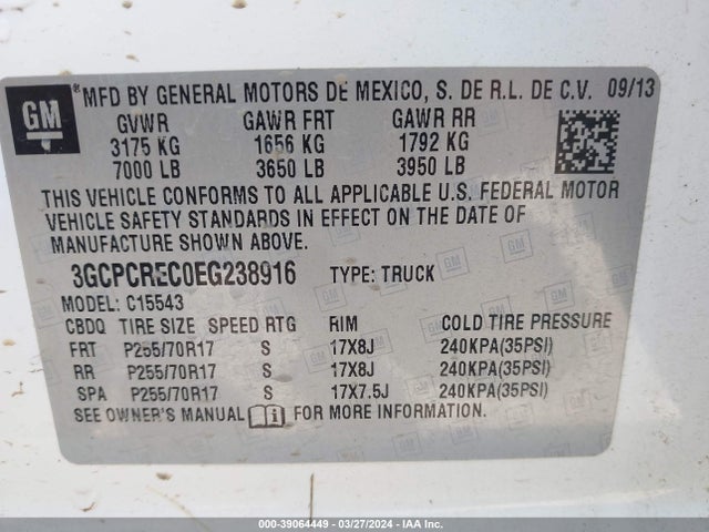 Chevrolet Silverado 1500 1lt 2014 3GCPCREC0EG238916 Image 9