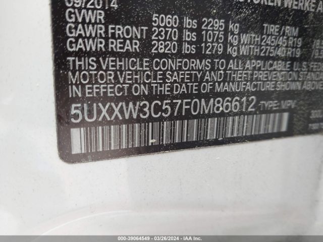 5UXXW3C57F0M86612 BMW X4 Xdrive28i
