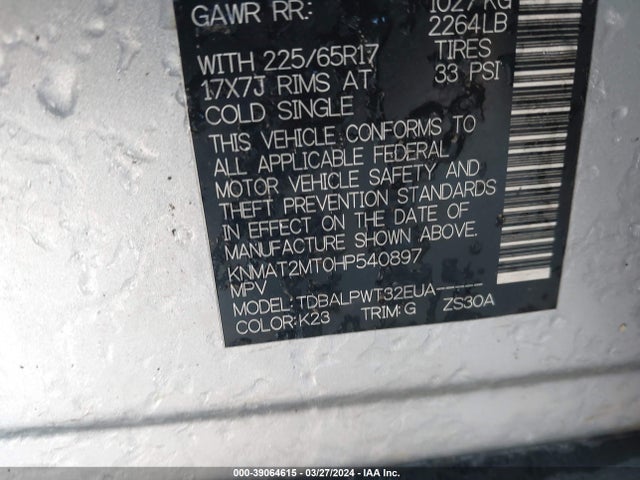 Nissan ROGUE S 2017 KNMAT2MT0HP540897 Image 9