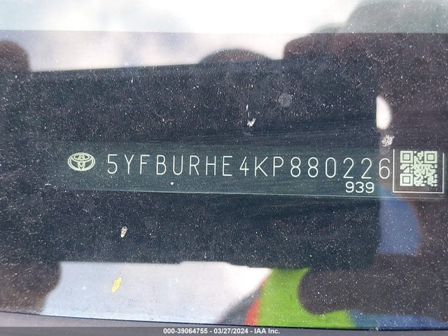 Toyota COROLLA LE 2019 5YFBURHE4KP880226 Image 9