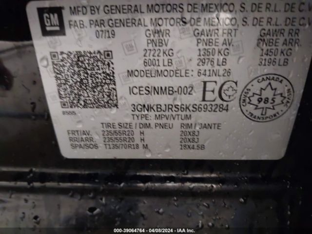 3GNKBJRS6KS693284 Chevrolet BLAZER RS