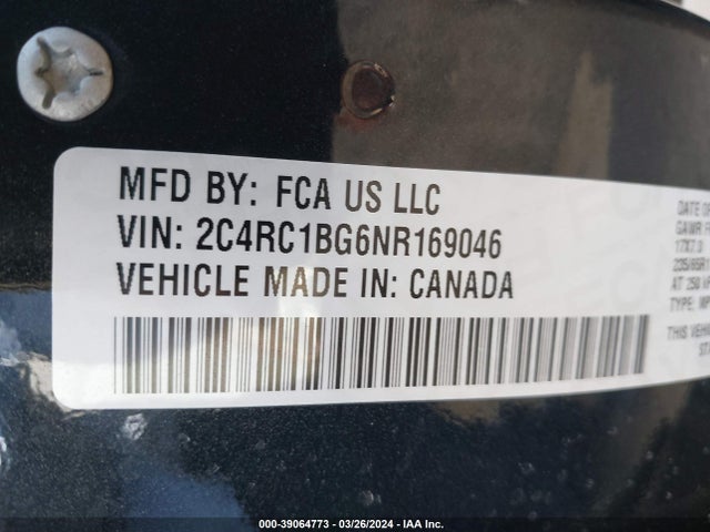 2C4RC1BG6NR169046 Chrysler Pacifica Touring L