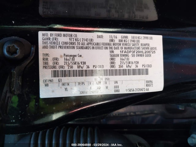 Ford FOCUS SE 2017 1FADP3F29HL208725 Image 9