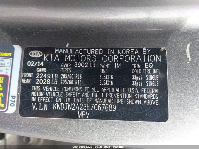 KIA Soul 2014 KNDJN2A23E7067689 Image 9