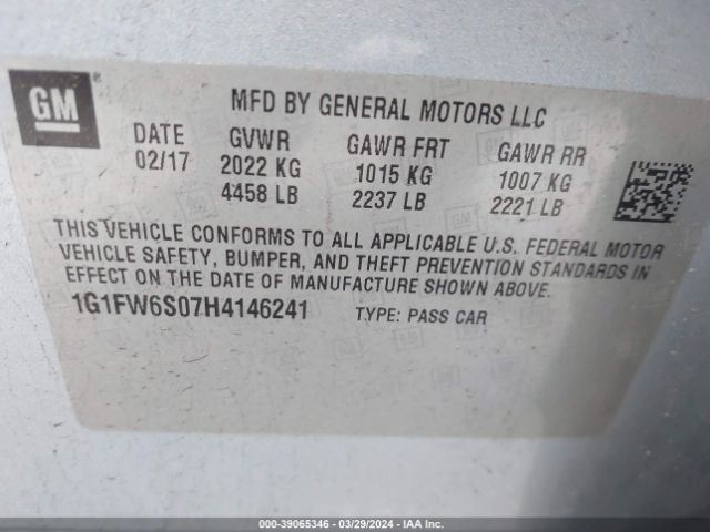 2017 CHEVROLET BOLT EV 1G1FW6S07H4146241 Photo 8