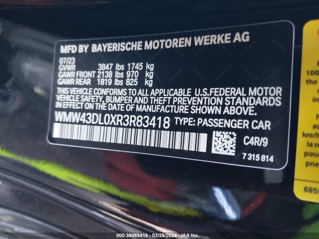 WMW43DL0XR3R83418 Mini Convertible Cooper S