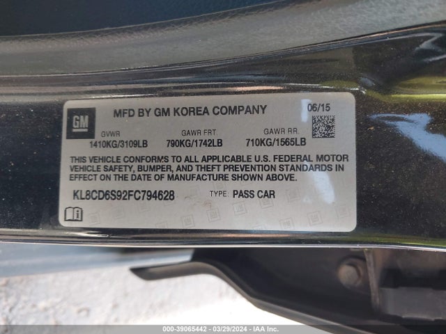 Chevrolet Spark 1lt Cvt 2015 KL8CD6S92FC794628 Image 9