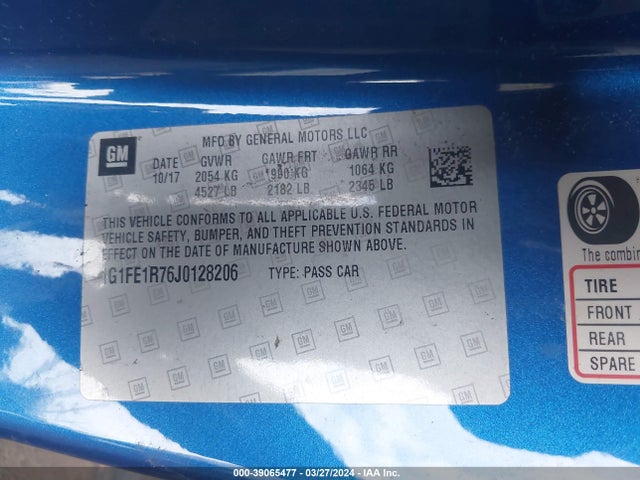 Chevrolet Camaro 1ss 2018 1G1FE1R76J0128206 Image 9