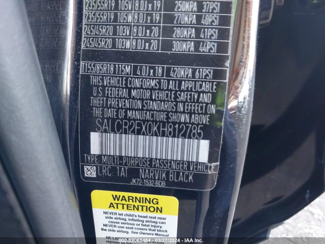 SALCR2FX0KH812785 Land Rover Discovery Sport Hse/landmark Edition