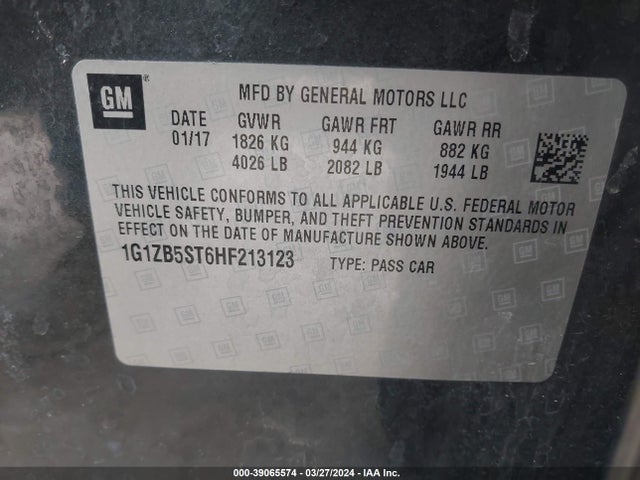 Chevrolet MALIBU LS 2017 1G1ZB5ST6HF213123 Image 9