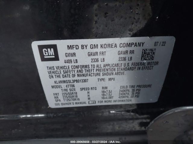 KL4MMGSL3PB013307 Buick Encore Gx Essence
