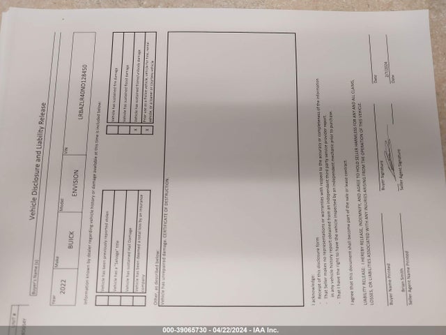 Buick Envision Fwd Preferred 2022 LRBAZLR40ND128450 Image 16