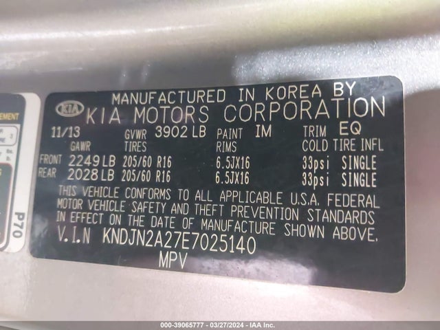 KIA Soul 2014 KNDJN2A27E7025140 Image 9