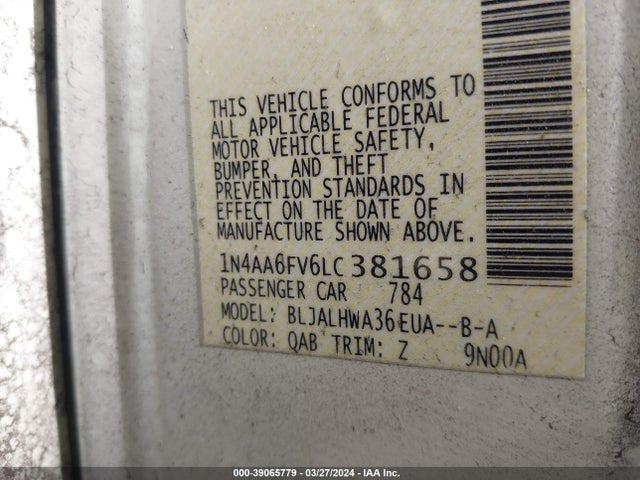 Nissan Maxima Platinum Xtronic Cvt 2020 1N4AA6FV6LC381658 Image 9