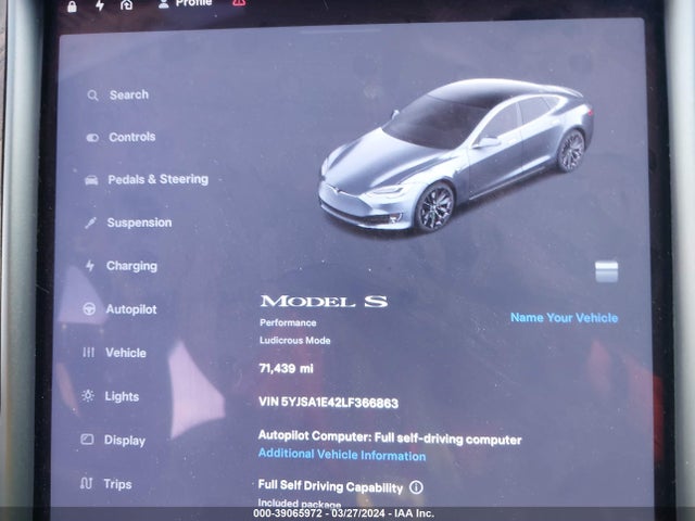 Tesla Model S Performance Dual Motor All-wheel Drive 2020 5YJSA1E42LF366863 Image 19