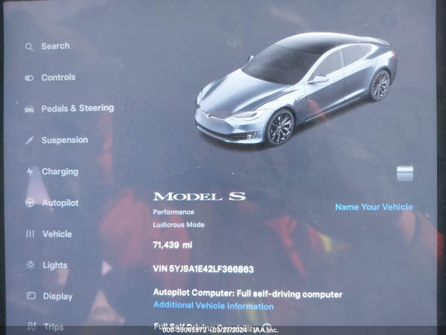 Tesla Model S Performance Dual Motor All-wheel Drive 2020 5YJSA1E42LF366863 Image 7