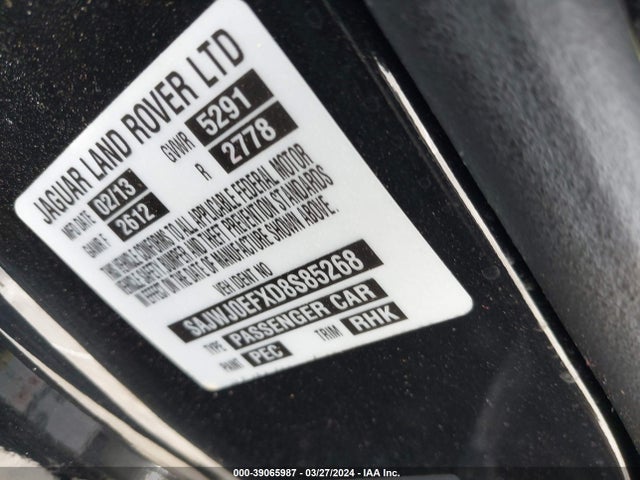 2013 JAGUAR XF SAJWJ0EFXD8S85268 Photo 8