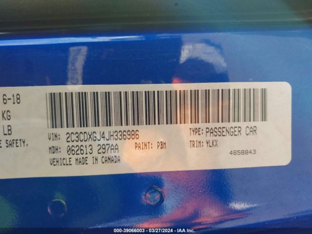 2C3CDXGJ4JH336986 Dodge Charger Daytona 392 Rwd