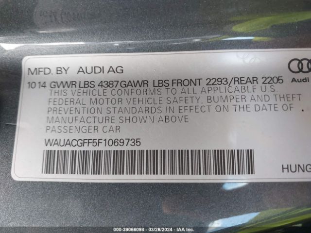 WAUACGFF5F1069735 Audi A3 1.8t Premium