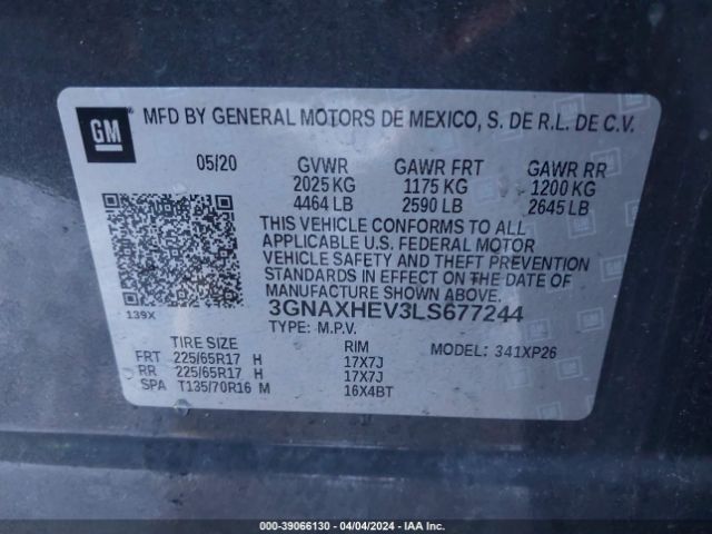 3GNAXHEV3LS677244 Chevrolet Equinox Fwd Ls