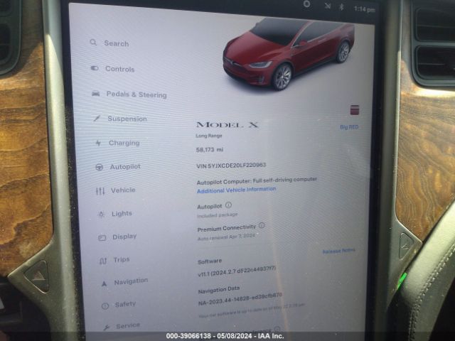 5YJXCDE20LF220963 Tesla Model X Long Range Dual Motor All-wheel Drive/long Range Plus Dual Motor All-wheel Drive