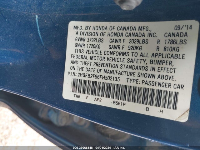 Honda Civic Ex-l 2015 2HGFB2F96FH502135 Image 9