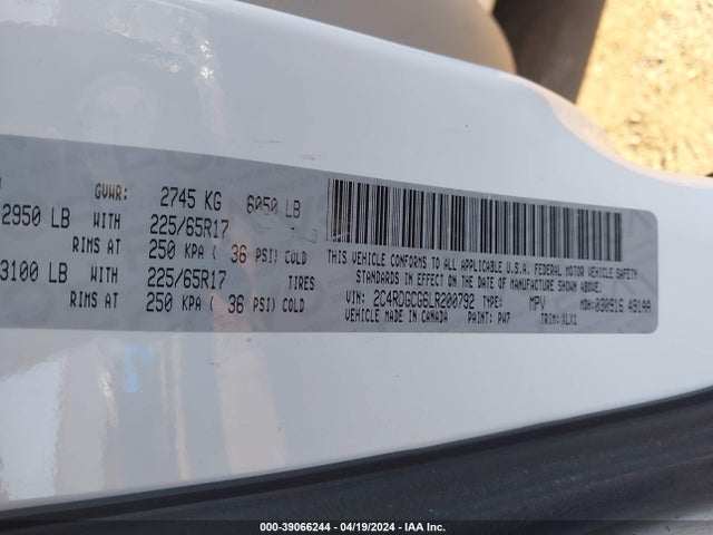 Dodge Grand Caravan Sxt 2020 2C4RDGCG6LR200792 Image 9