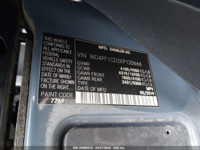 WD4PF1CD2KP133666 Mercedes-Benz Sprinter 2500 High Roof V6